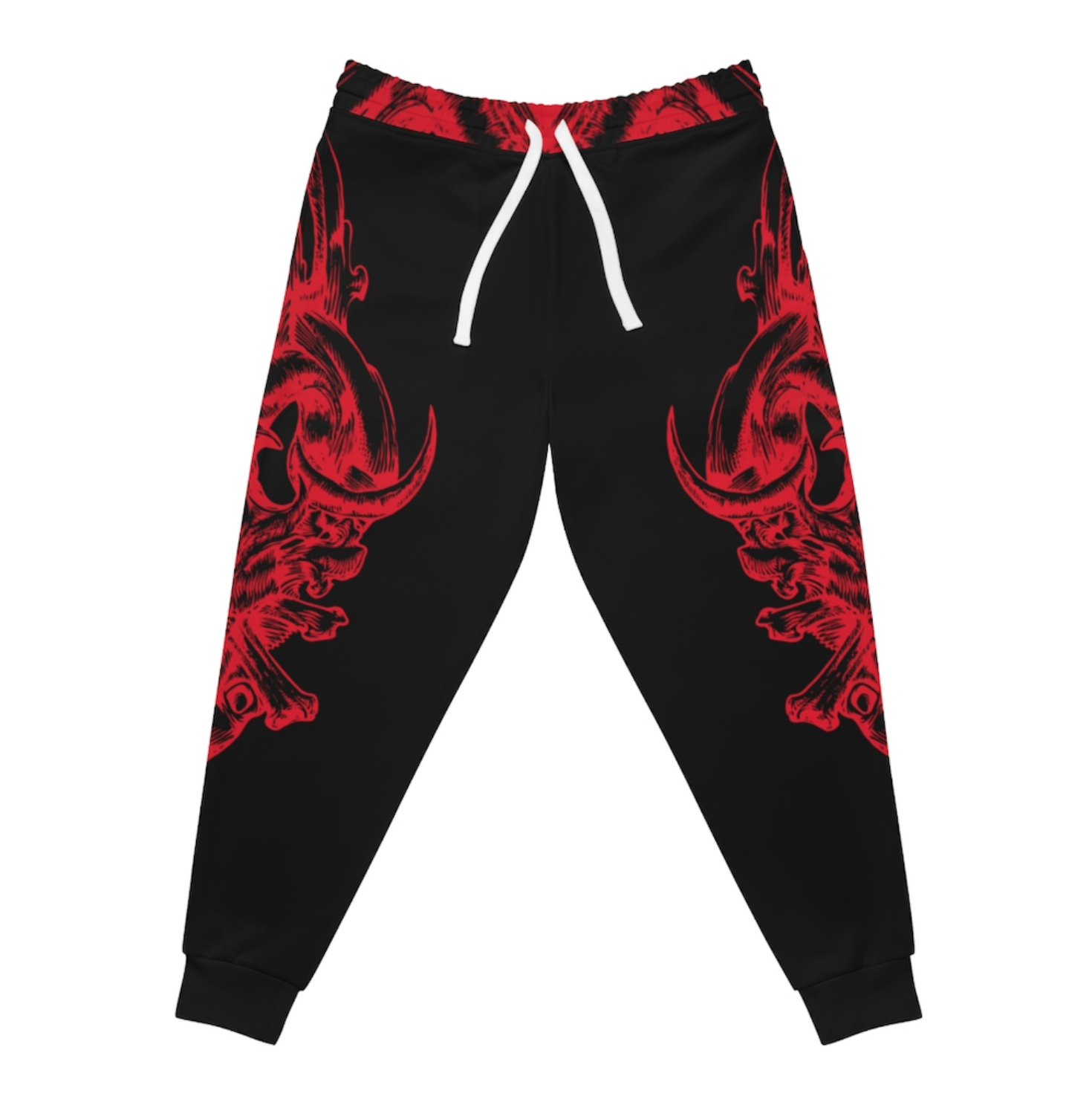 Athletic Joggers,: Material: 95% polyester, 5% spandex .: Double layer side insert pockets .: Soft fabric .: Seam thread color automatically matched to design .: Medium fabric (7.5 oz /yd² (250 g/m²)) .: Printed care label inside .: White drawstring