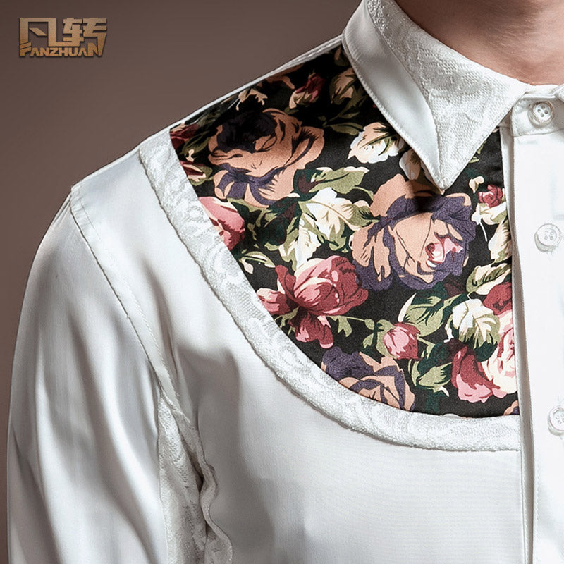 Fanzhuan Korean Style European and American Style White Lace Long-Sleeve Shirt