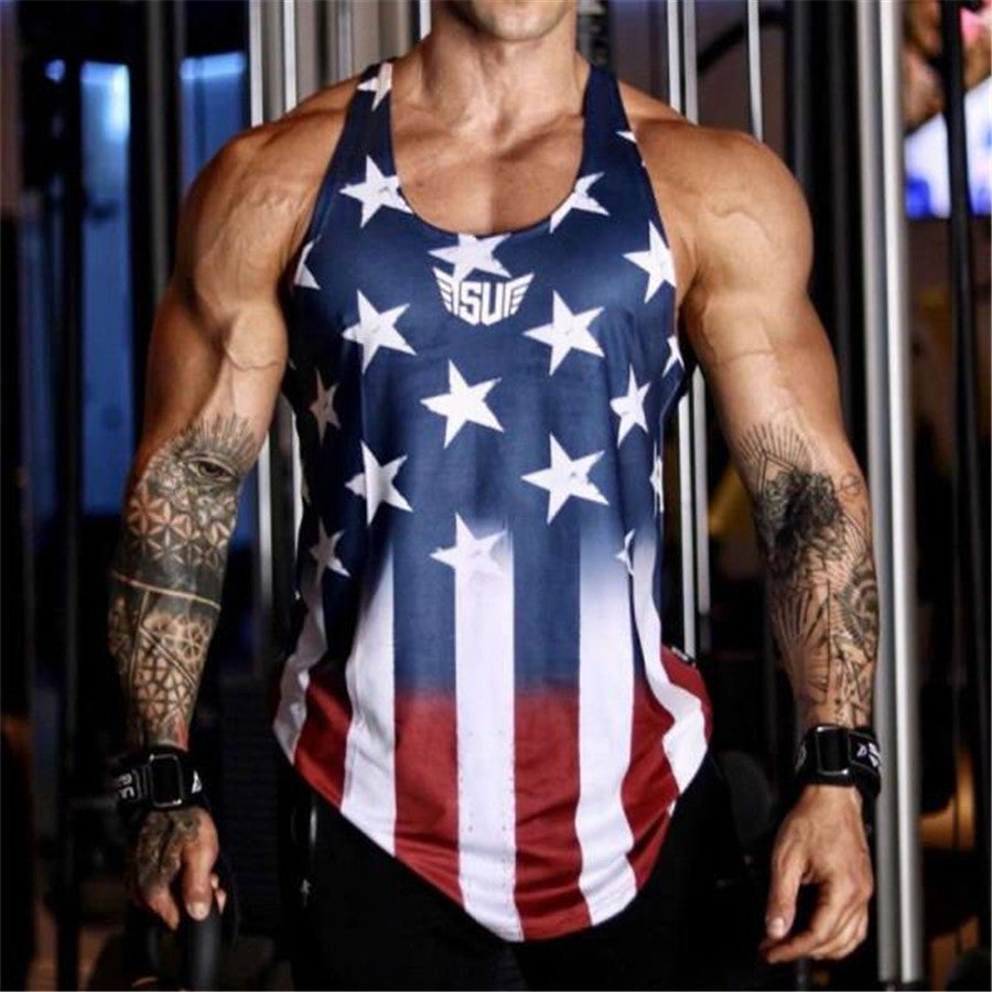 Men's Trendy Muscle Workout Bodybuilding I-shaped Vest