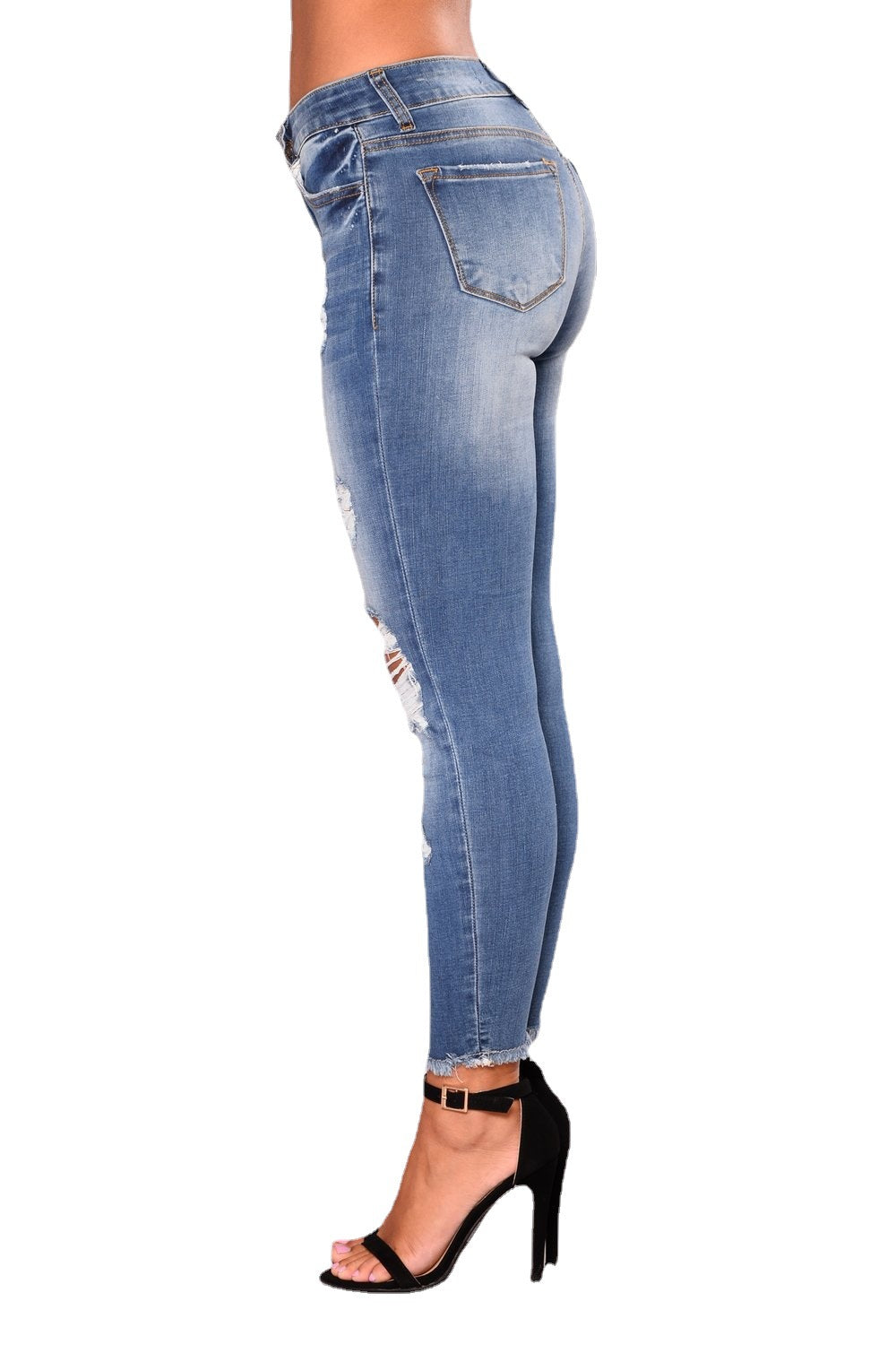 Stretch Cropped Ripped Women's Skinny Jeans