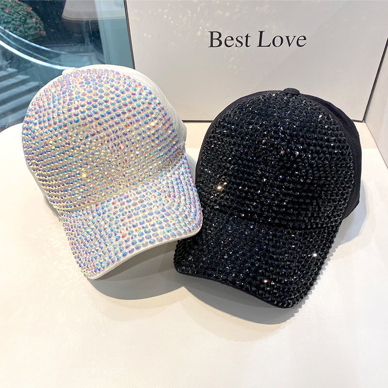 Spring and autumn hat female Korean edition all-match diamond baseball cap female summer fashion personality sunshade cap small face