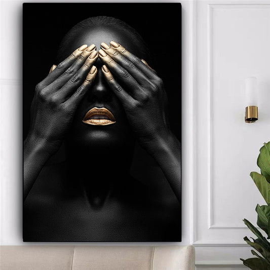 HD Modern Home Single African Woman Black Woman Canvas Wall Painting