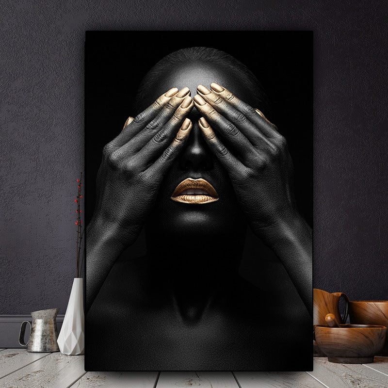 HD Modern Home Single African Woman Black Woman Canvas Wall Painting