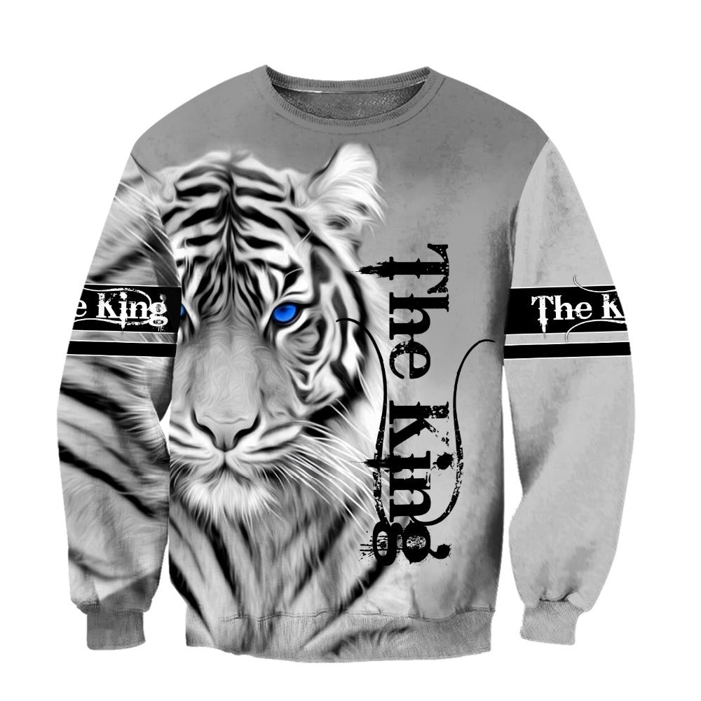 Tiger 3D Digital Printing Zipper Shirt