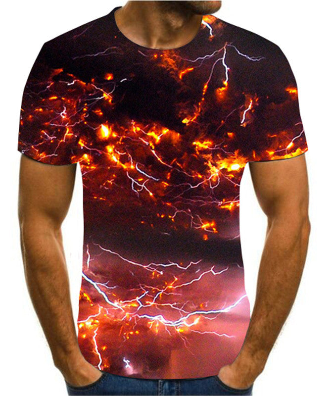 Men's 3D Printed T-shirt Lightning