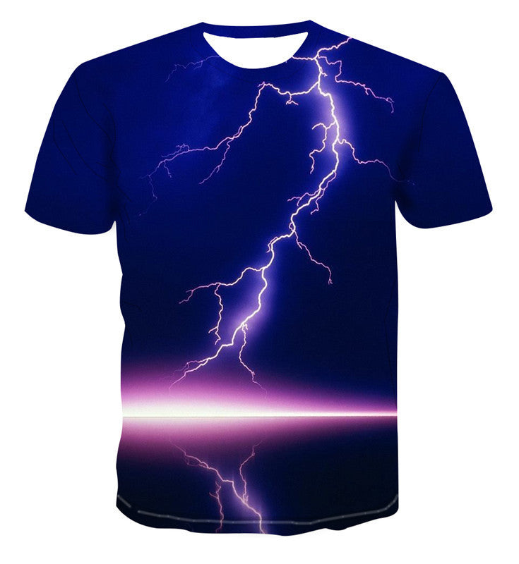 Men's 3D Printed T-shirt Lightning