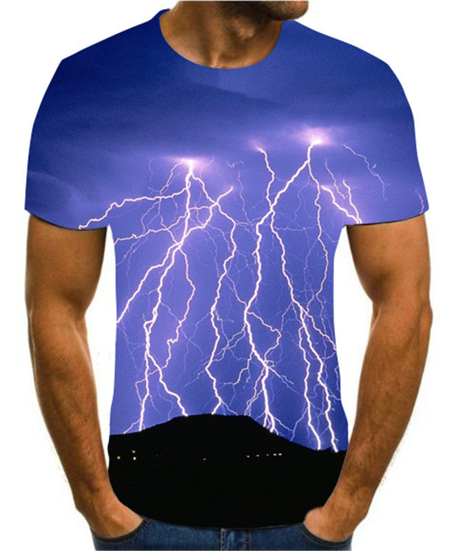 Men's 3D Printed T-shirt Lightning