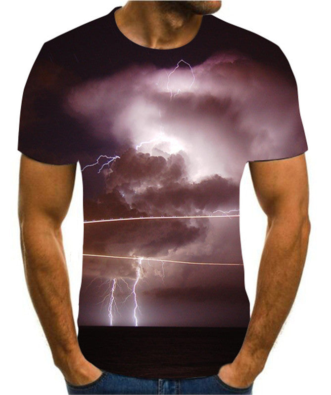 Men's 3D Printed T-shirt Lightning