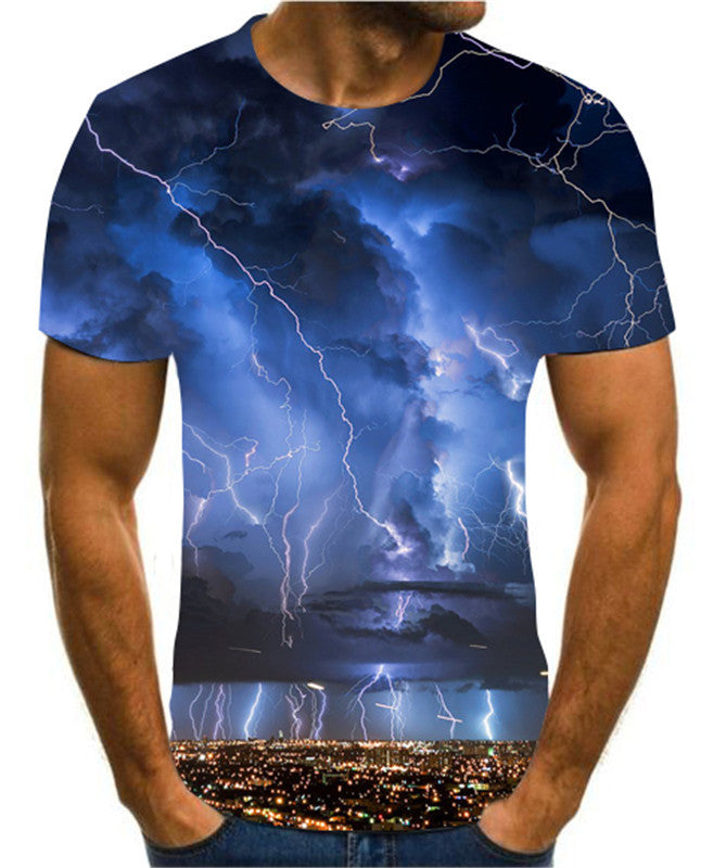 Men's 3D Printed T-shirt Lightning