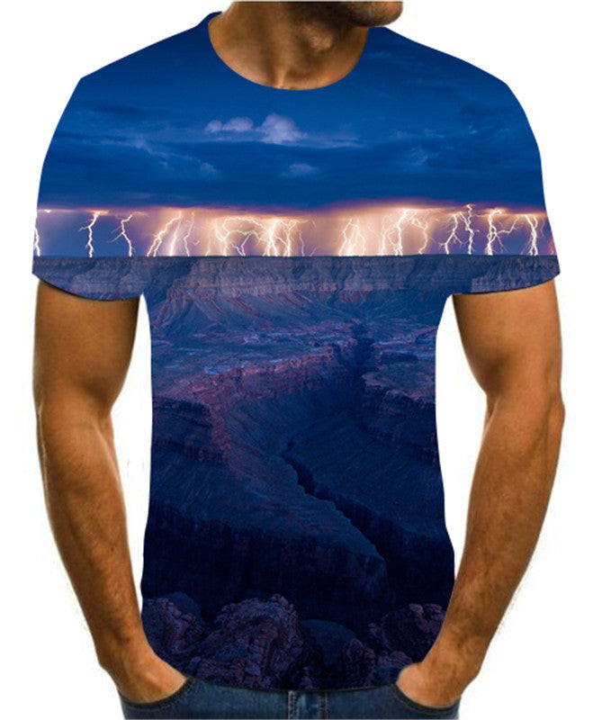 Men's 3D Printed T-shirt Lightning