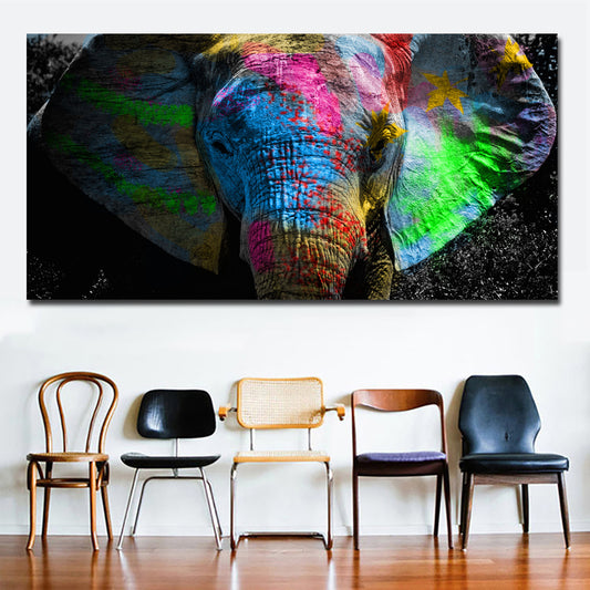 Elephant abstract canvas painting