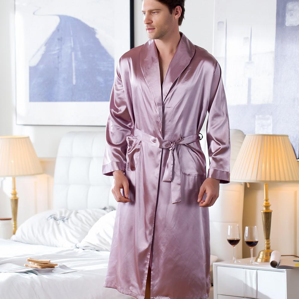 Men's Autumn and Winter Long Nightgown Pajamas