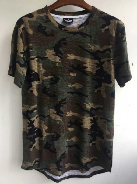 New Summer Extended Curved Hem T Shirt Men Camouflage Longline Hip Hop T-shirt Elongated Tee Shirts Justin Bieber Kanye West