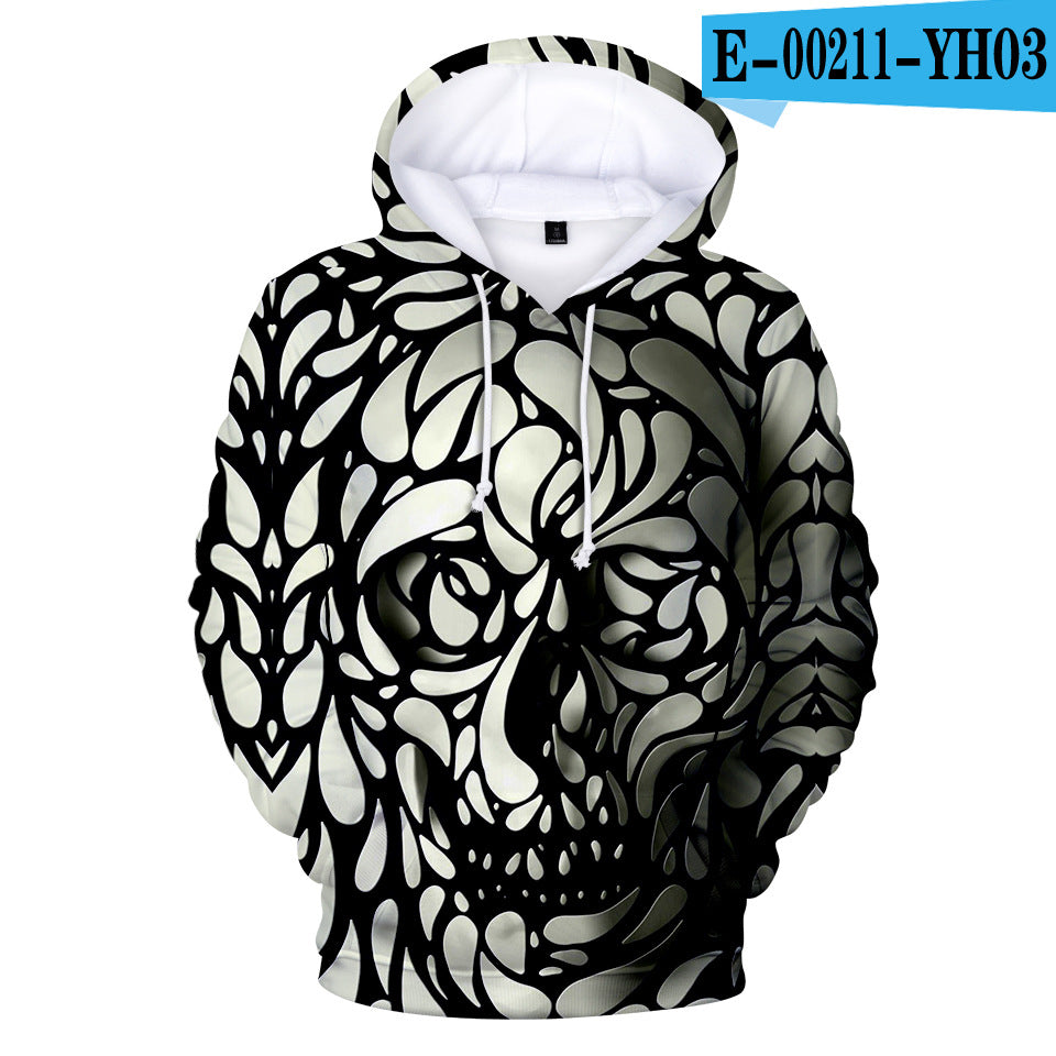 3D  digital  printed  sweater  with  cap