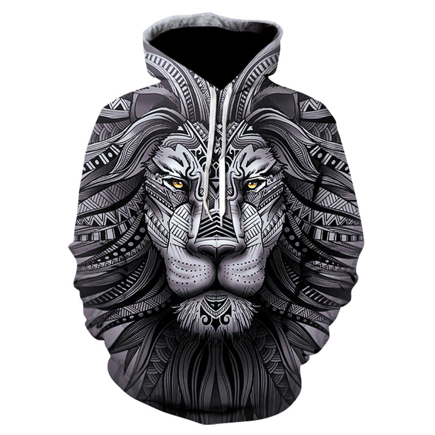 3D Digital Printing Lion Baseball Uniform Hoodie