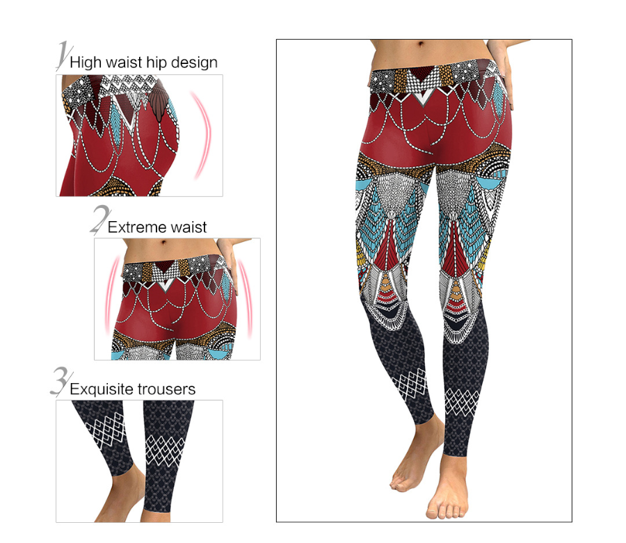 Mermaid Tribal Yoga Workout Leggings