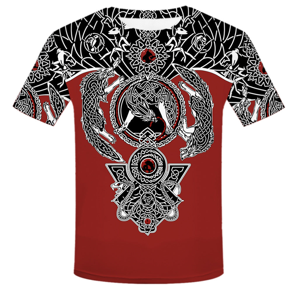 PLstar Cosmos  New Fashion Men T Shirt Viking Tattoo