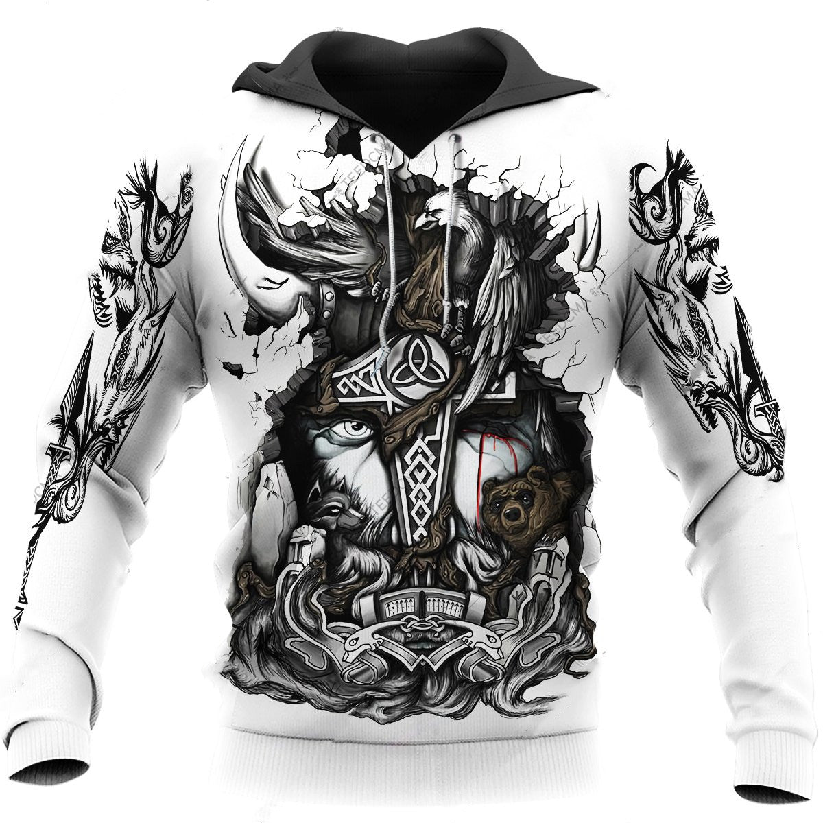 3D Digital Printing Hoodie Loose Baseball Uniform