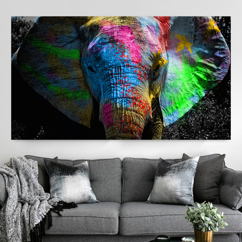 Elephant abstract canvas painting