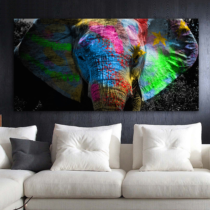 Elephant abstract canvas painting