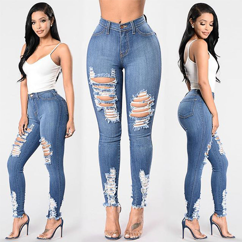 Stretch ripped jeans