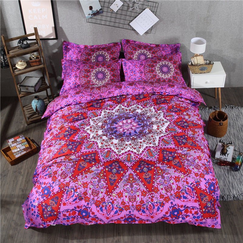 Three-piece set of ethnic wind bed