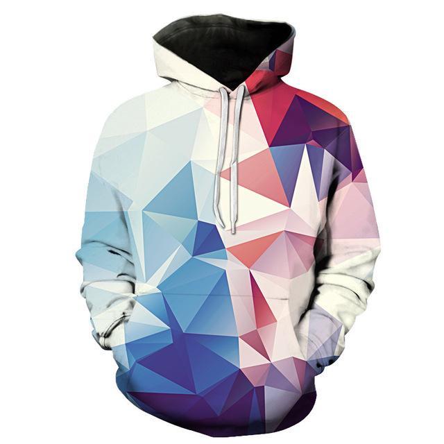 3D Geometric Pullover Hoodie