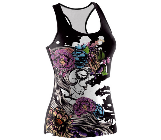 Sugar Skull Floral Tank Top