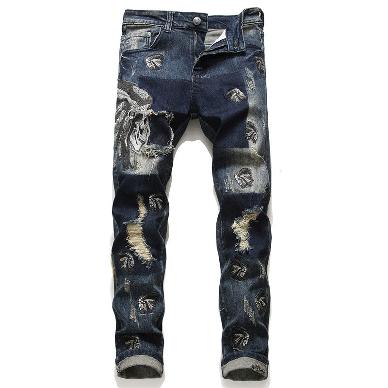 Skull jeans man