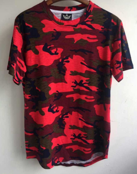 New Summer Extended Curved Hem T Shirt Men Camouflage Longline Hip Hop T-shirt Elongated Tee Shirts Justin Bieber Kanye West