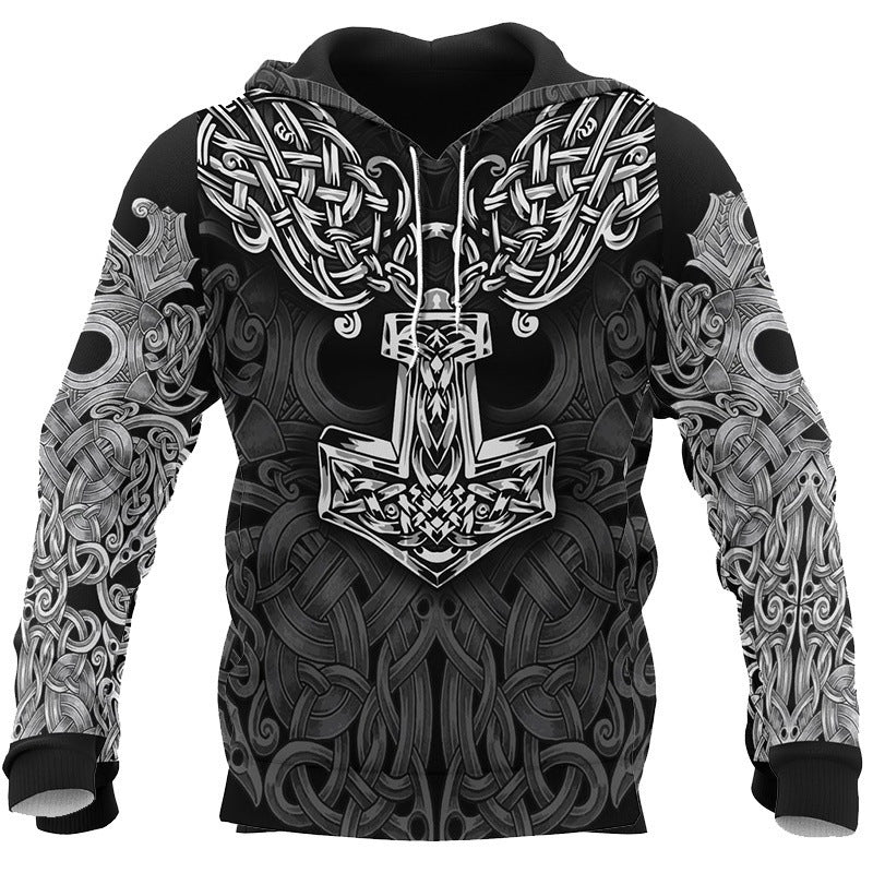 3D Digital Printed Viking Hoodie