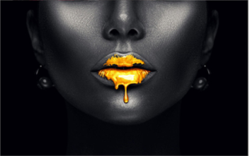 Canvas Painting African Women Golden Lips Wall Painting Canvas Painting