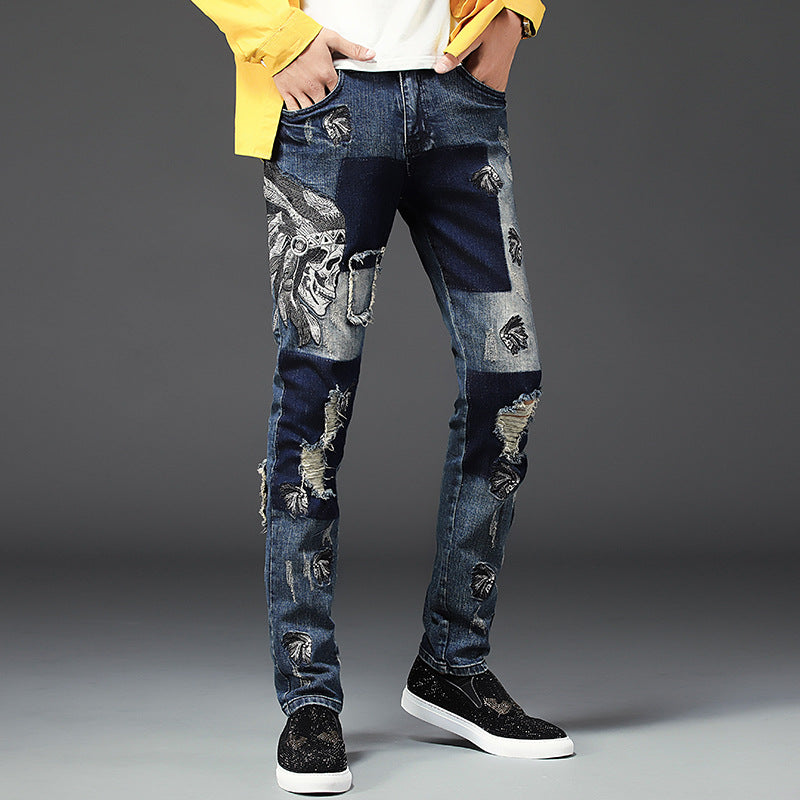 Skull jeans man