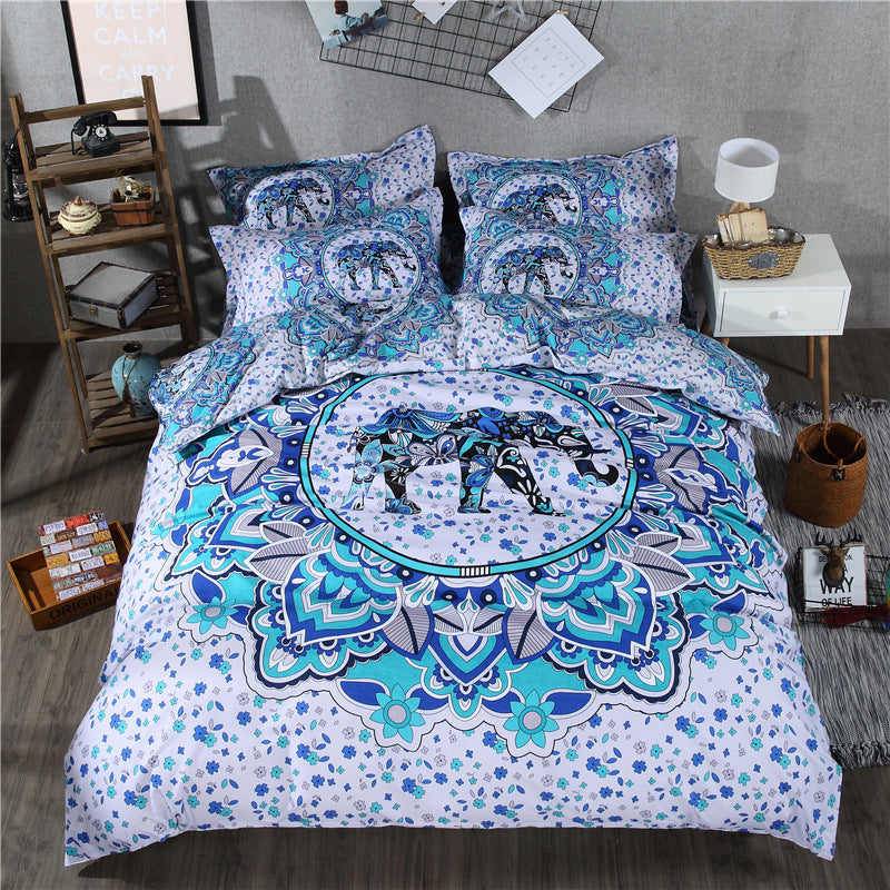 Three-piece set of ethnic wind bed