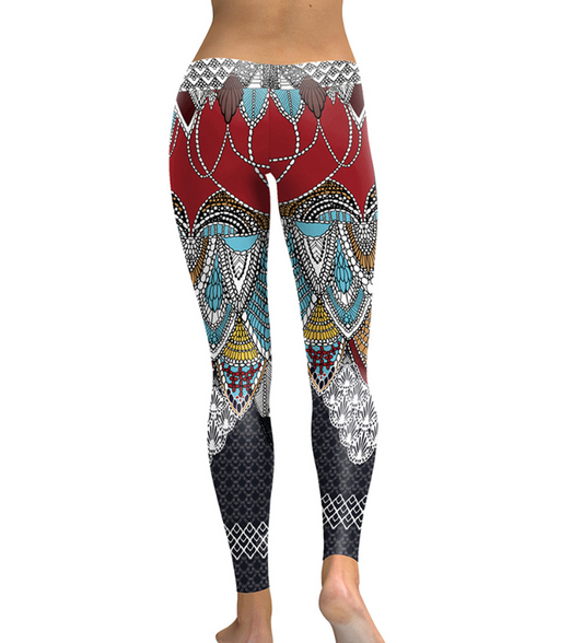 Mermaid Tribal Yoga Workout Leggings