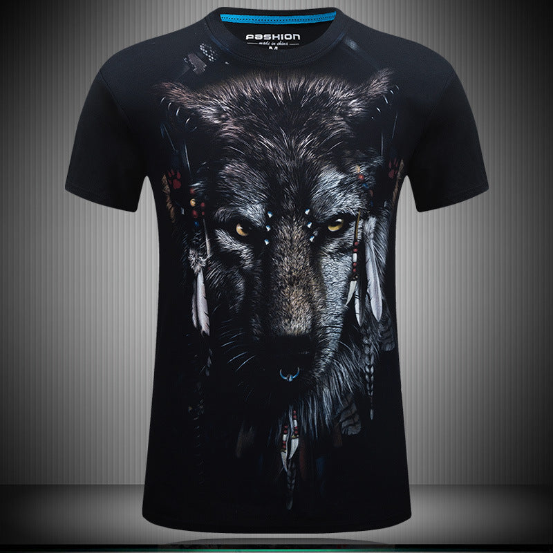 3D Wolf Design Tshirt