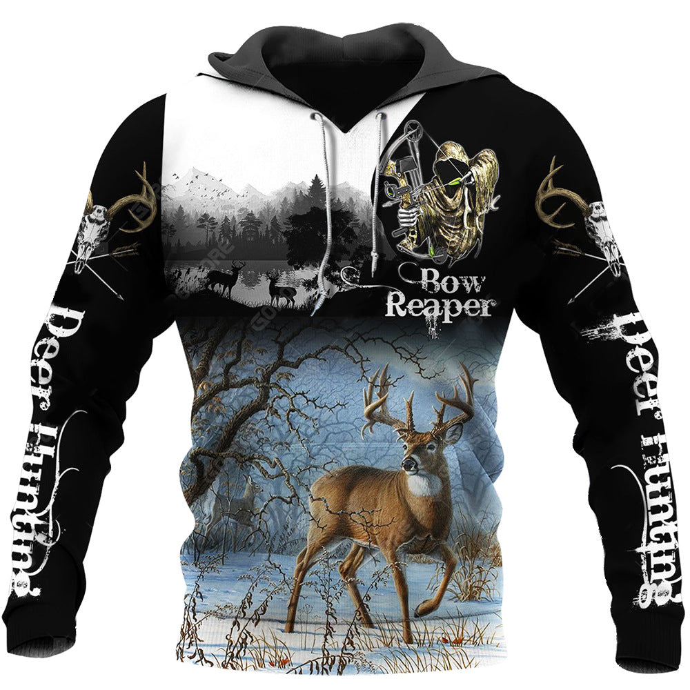 3D Digital Print Hooded Zipper Sweatshirt