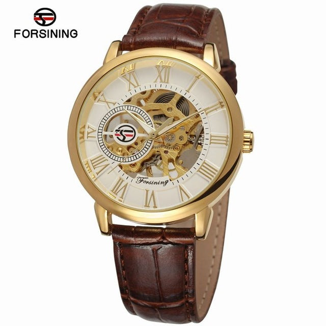 Mechanical Gold Watch Man Mens Watches Top Brand Luxury 2020 Design WINNER Watch Male Skeleton Leather Classic Relogio Masculino