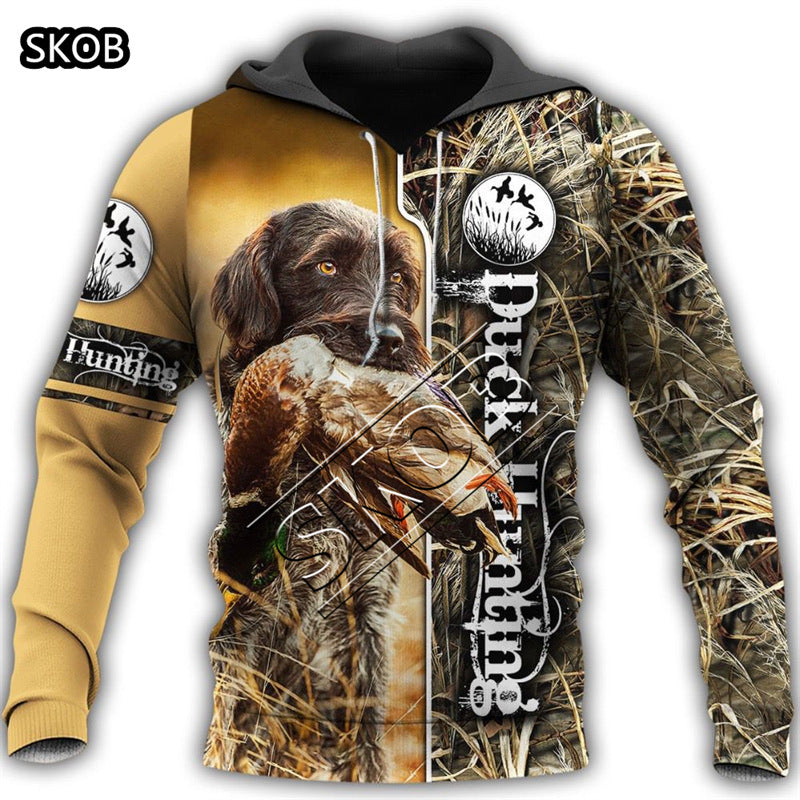 European and American cross-border trade 3D digital printed animal patterns men's and women's hoodies European and American painted men's hoodies