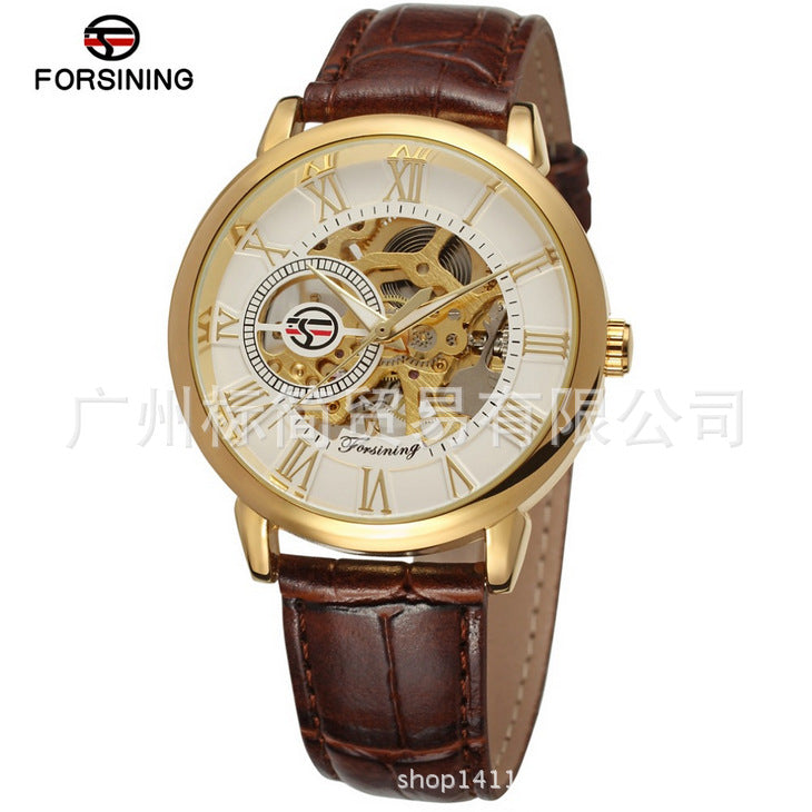 Mechanical Gold Watch Man Mens Watches Top Brand Luxury 2020 Design WINNER Watch Male Skeleton Leather Classic Relogio Masculino