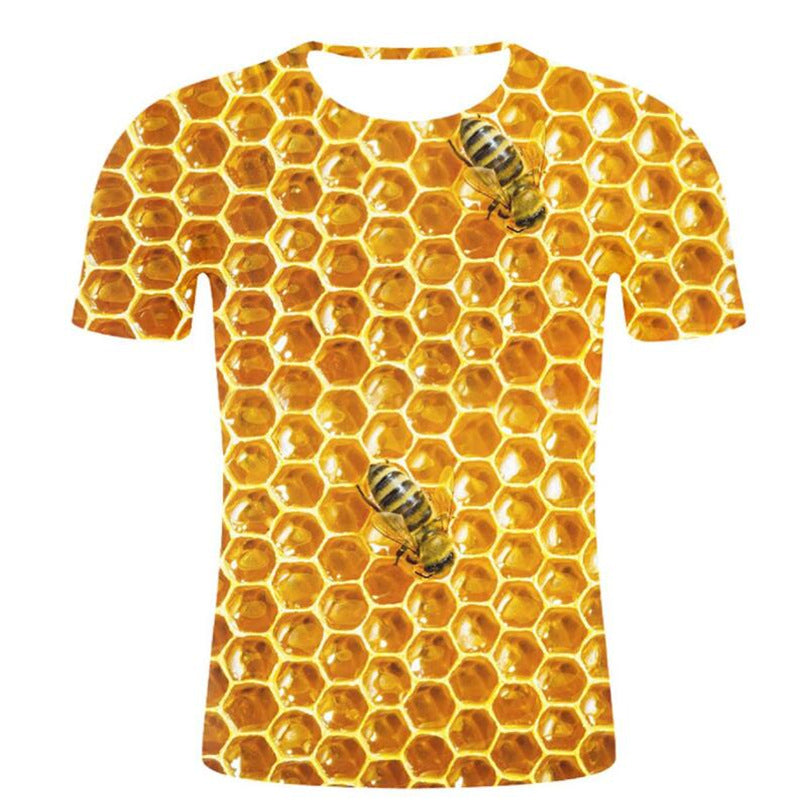 Honey Digital Print Round Neck Men T Shirt