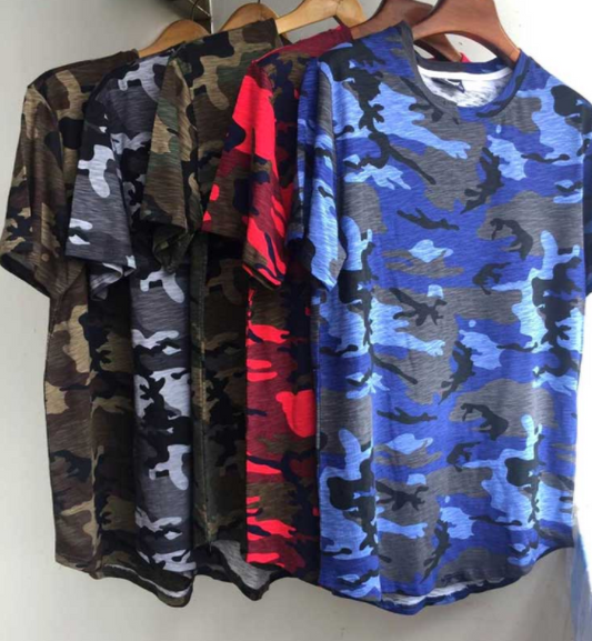 New Summer Extended Curved Hem T Shirt Men Camouflage Longline Hip Hop T-shirt Elongated Tee Shirts Justin Bieber Kanye West