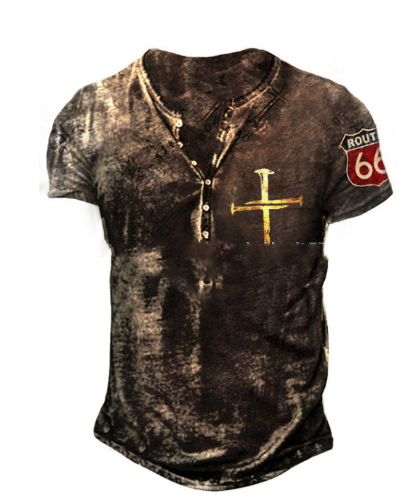 New Fashion Casual Printed Short-sleeved T-shirt Men