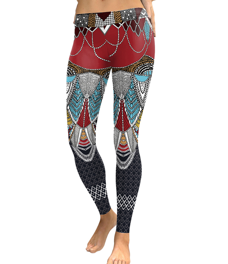 Mermaid Tribal Yoga Workout Leggings