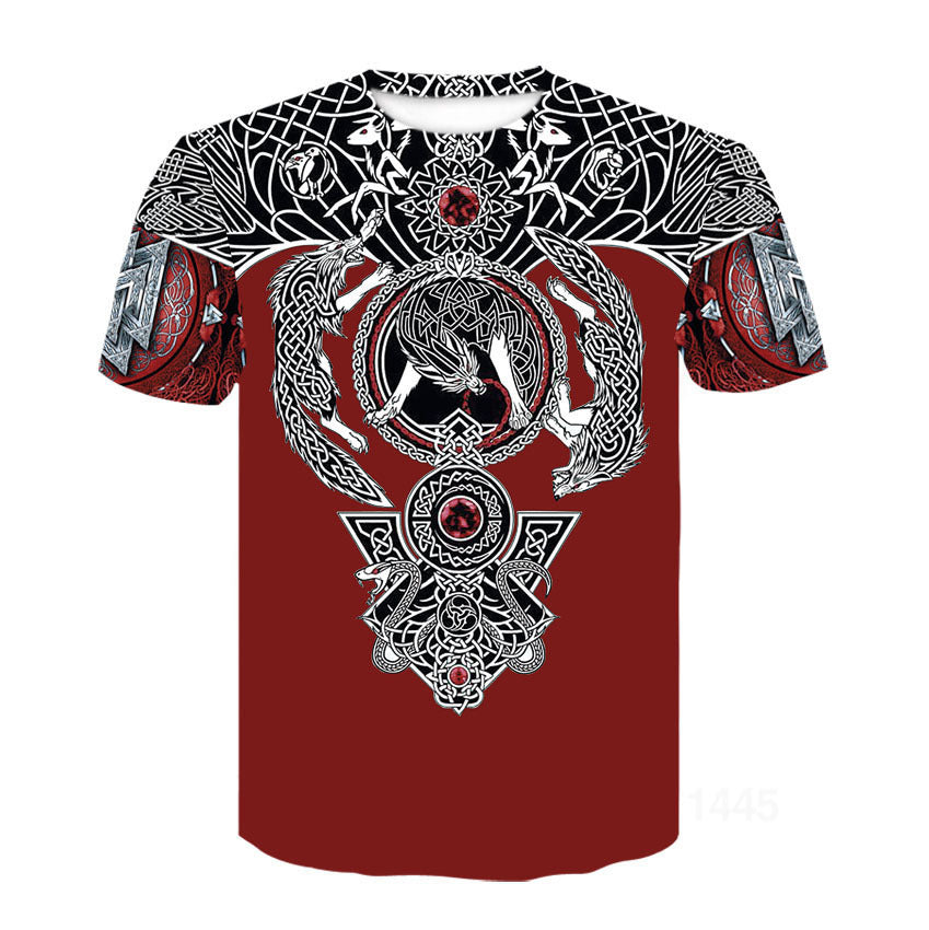 PLstar Cosmos  New Fashion Men T Shirt Viking Tattoo