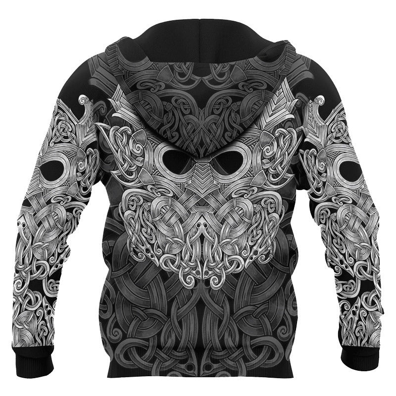 3D Digital Printed Viking Hoodie