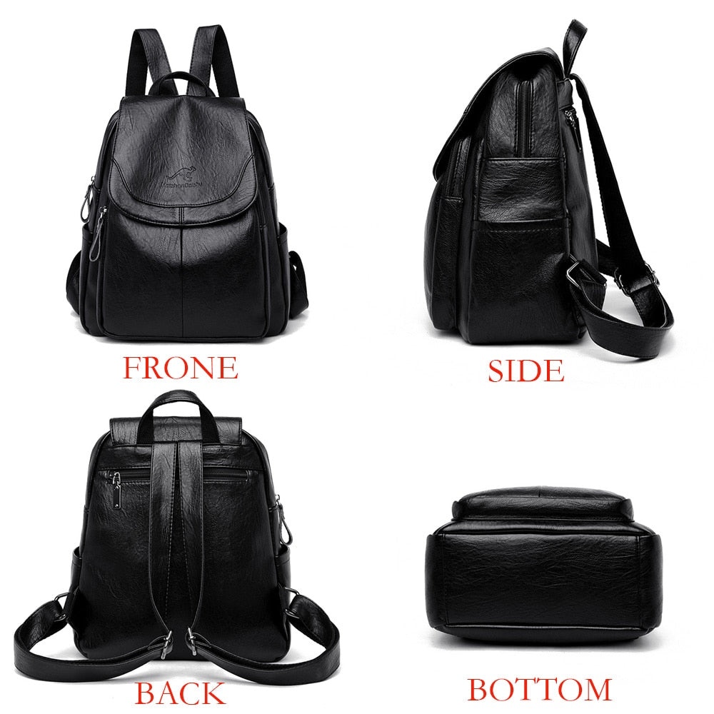 Hot Women Backpacks Designer High Quality Soft Leather Fashion Back Bag Brand Female Travel Bags Mochilas Mujer 2020 Backbags