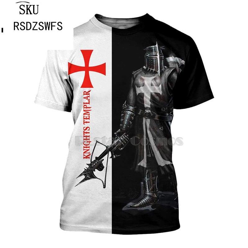 PLstar Cosmos All Over Printed Knights Templar 3d t shirts tshirt tees Winter autumn funny Harajuku short sleeve streetwear-7