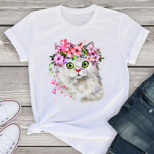 Women Graphic Short Sleeve Cartoon Dog Leopard Mom Animal Cartoon Summer Shirt Tees Clothing Tops  Female T Shirt Womens T-Shirt