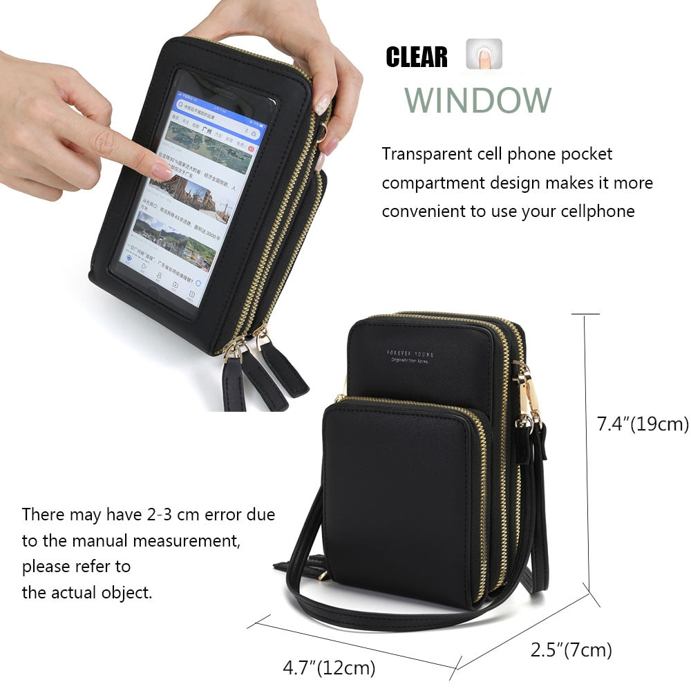 Crossbody Cellphone Purse Women Touch Screen Bag RFID Blocking Wallet Handbag Shoulder Strap